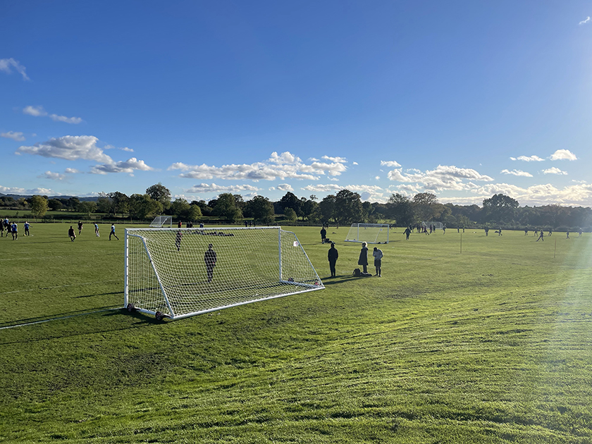 Action at the ISA North U16 8 a side tournament held at Abbey Gate College